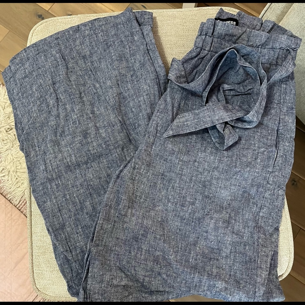Wide leg high rise pant